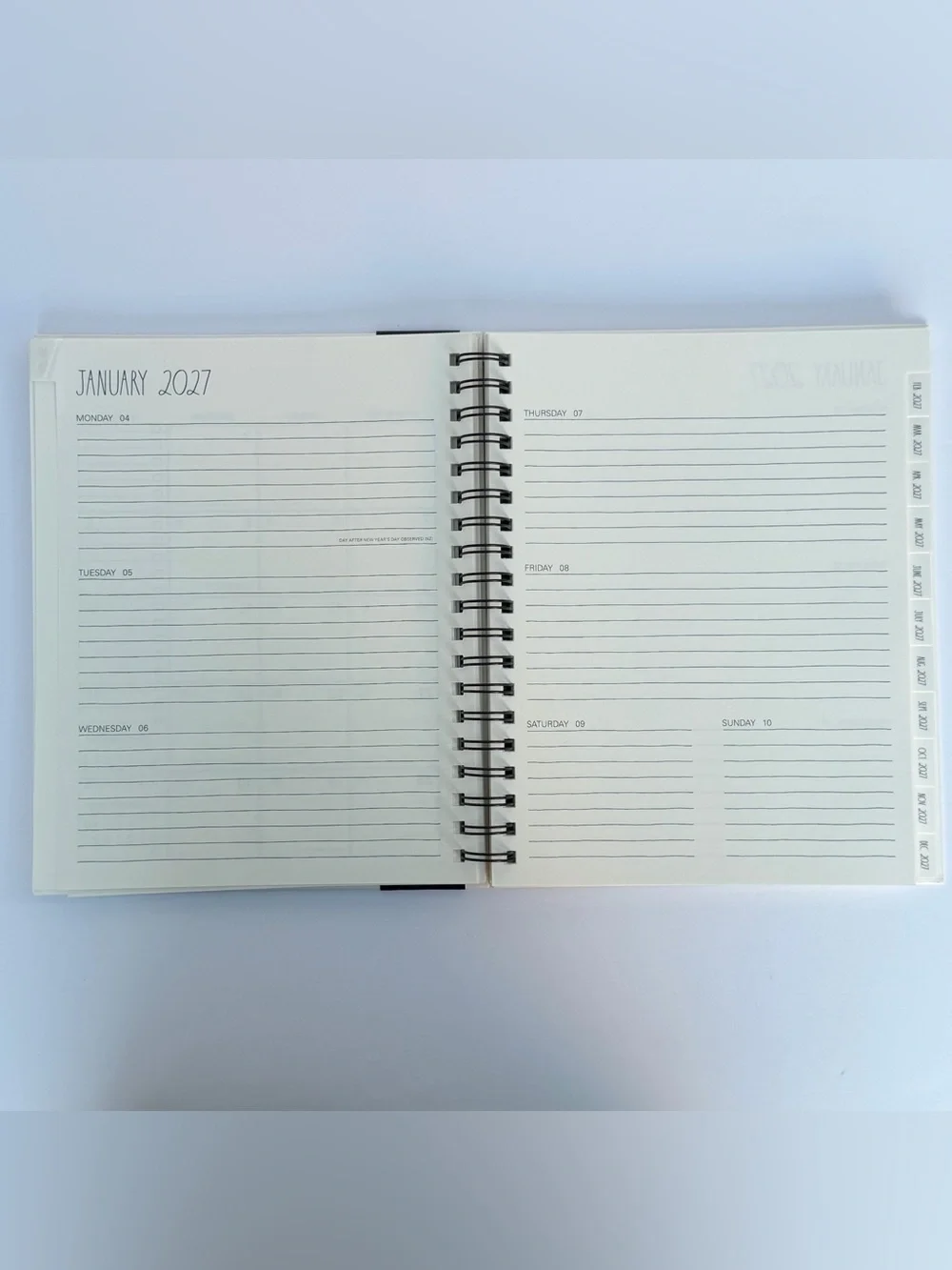 Rae Dunn 2027 Hard Cover Planner 17-month TWENTY TWENTY-SEVEN (Black/Ivory)